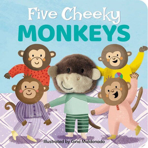 five cheeky monkey large finger puppet book for baby and toddlers