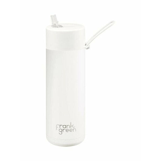 frank geen white cloud 20oz water bottle with straw