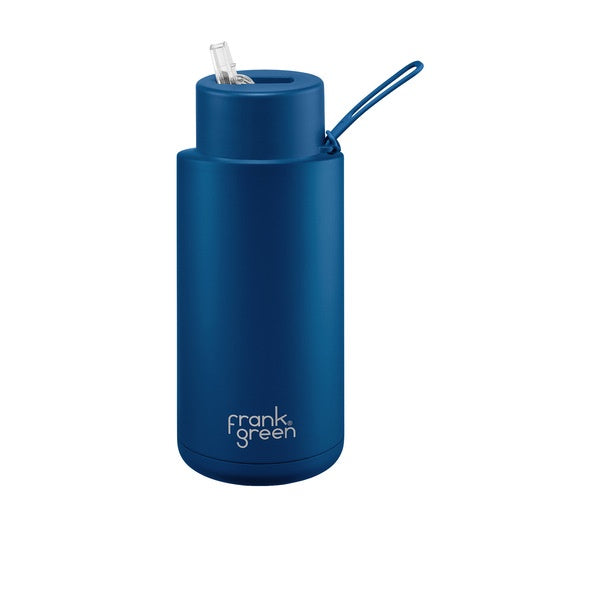 frank green deep ocean blue 1 litre bottle straw lid