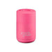 small neon pink reusable coffee cup