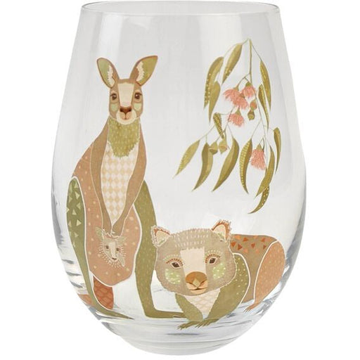 kangaroo and wombat australian wine glass