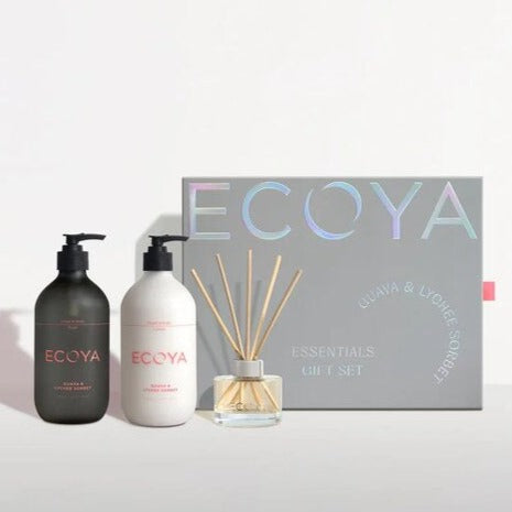 guava and lychee gift set body cream body wash diffuser