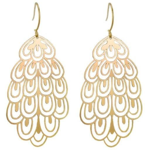 peacock gold earrings