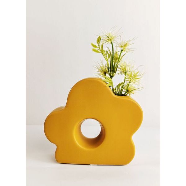Urban Products Groovy Flower Vase Yellow 13cm