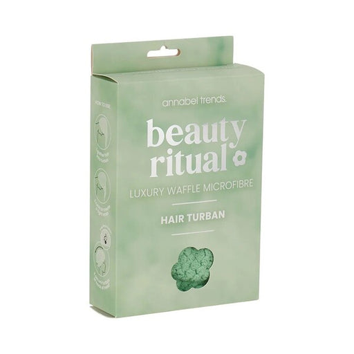 beauty ritual moss hair towel turban for drying hair
