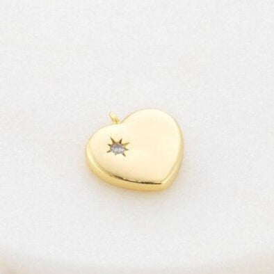 zafino gold heart charm for necklace jewellery