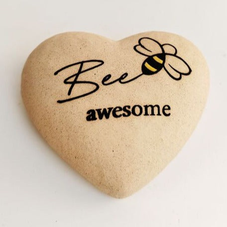 bee awesome heart stone keepsake gift