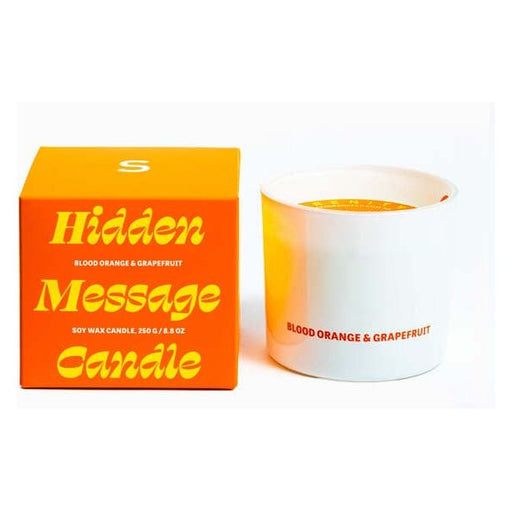 hidden message i love you blood orange candle