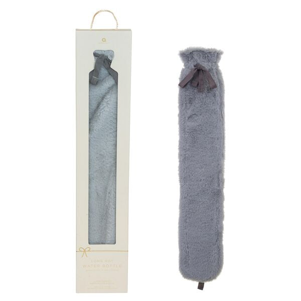 grey fur long hot water bottle to wrap around body