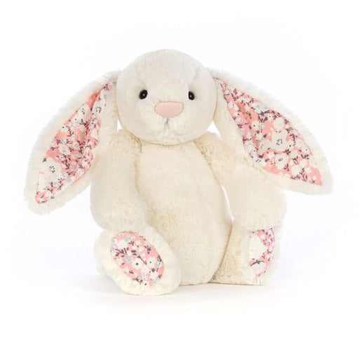 jellycat white bunny with cherry blossom print