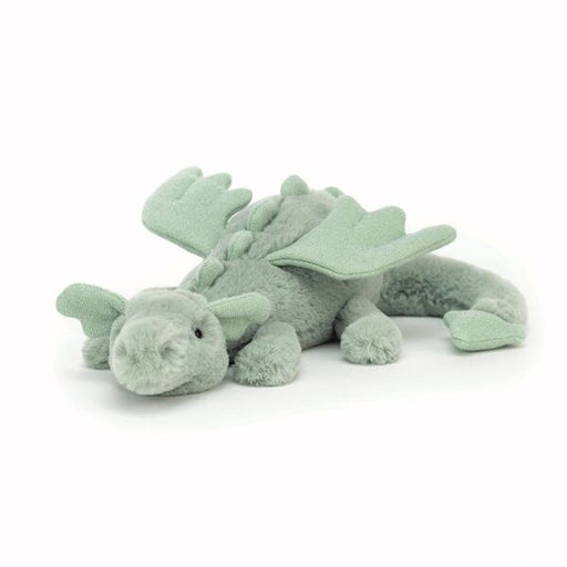 sage green jellycat dragon soft toy