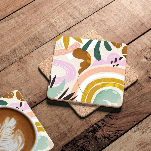 cork backed drink coasters