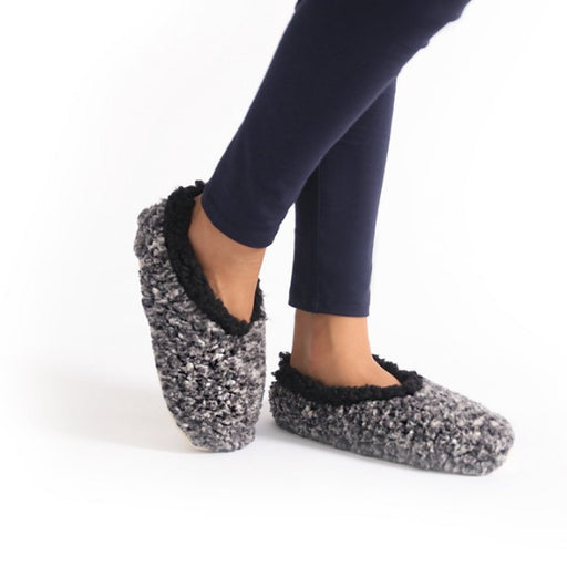 kids charcoal fluffy slippers small