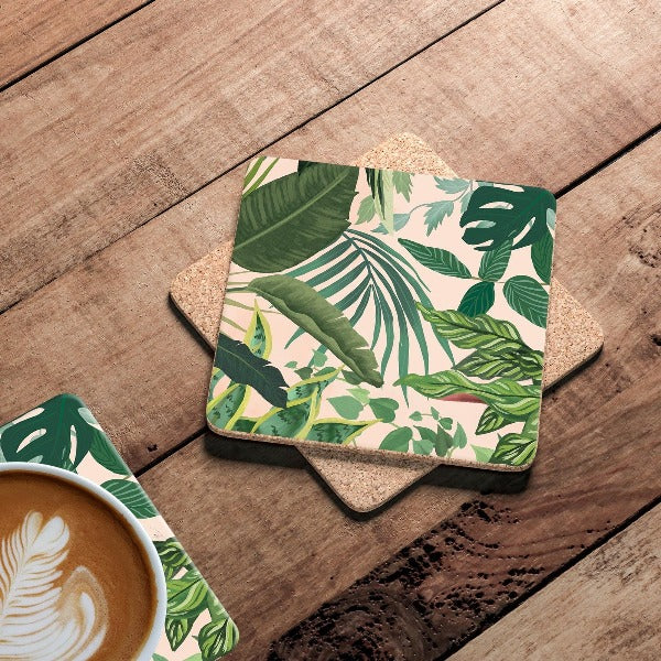jungalow peach drink coasters
