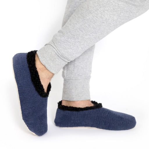 mens small navy cord slippers