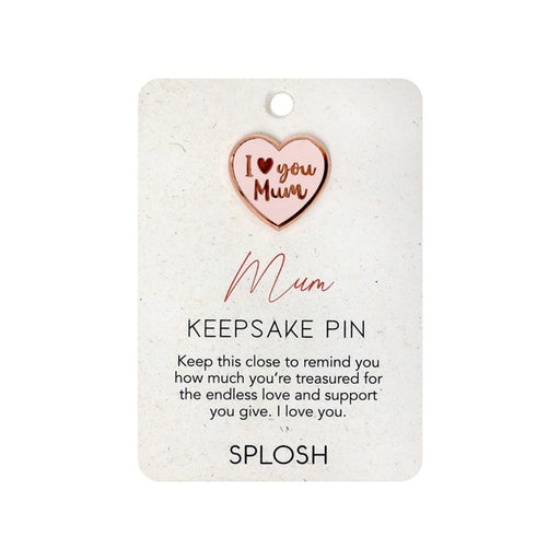 I love you mum keepsake pin pink