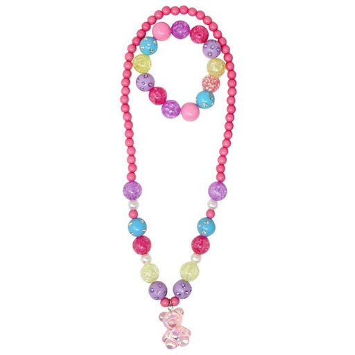 gummy bear colourful kids bracelet and matching necklace set