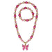 butterfly necklace for young children pink beads