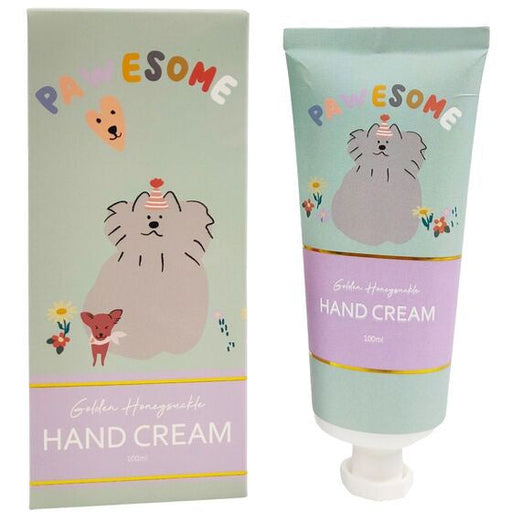 pawesome hand cream with dog picture in box
