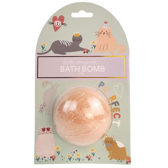 bath bomb fizzer packaged in cat themed packaging for cat people