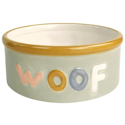 woof colourful dog feeding and water bowl