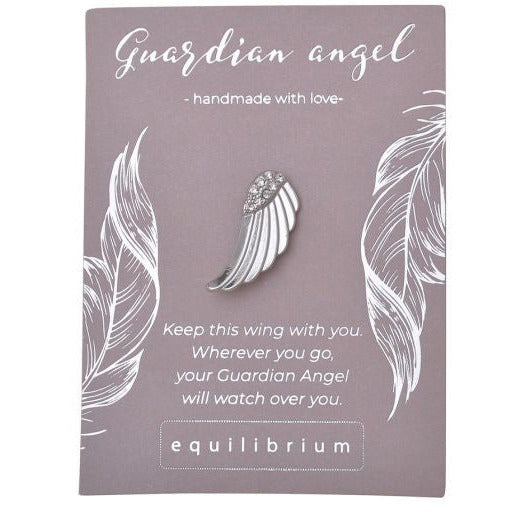 guardian angel pin brooch on card