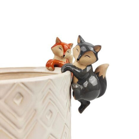 orange fox pot hanger ceramic