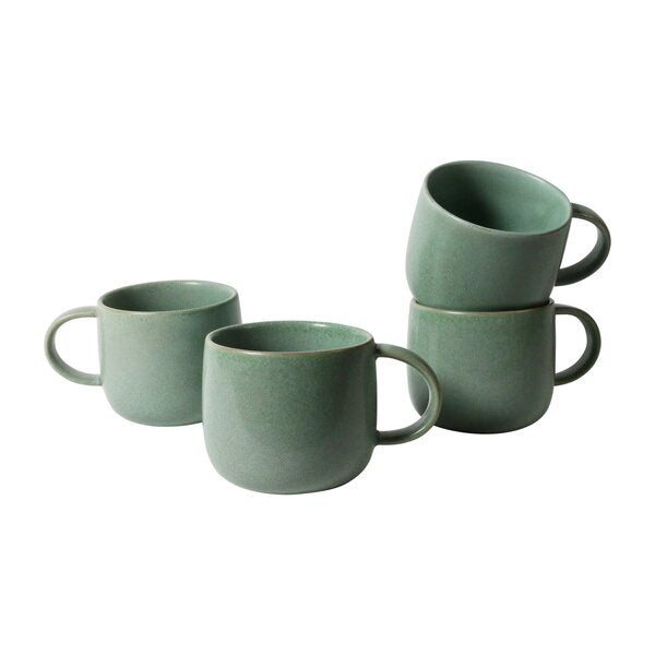 robert gordon pottery mugs set jade green
