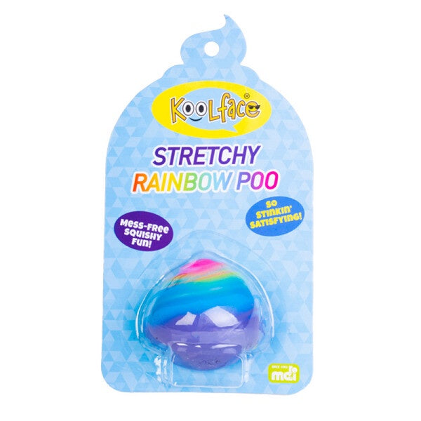 stretchy rainbow poo stress toy