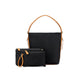 savannah black handbag set with tan strap