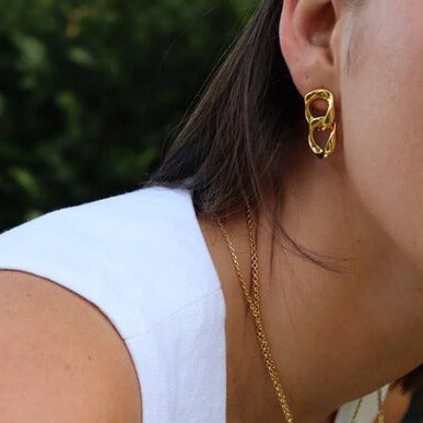 gold stud earrings by zafino