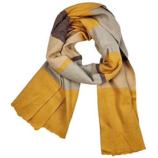 selene yellow and brown winter ladies scarf