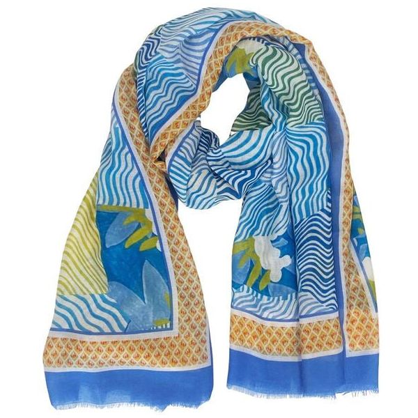 imogen bright blue colourful scarf