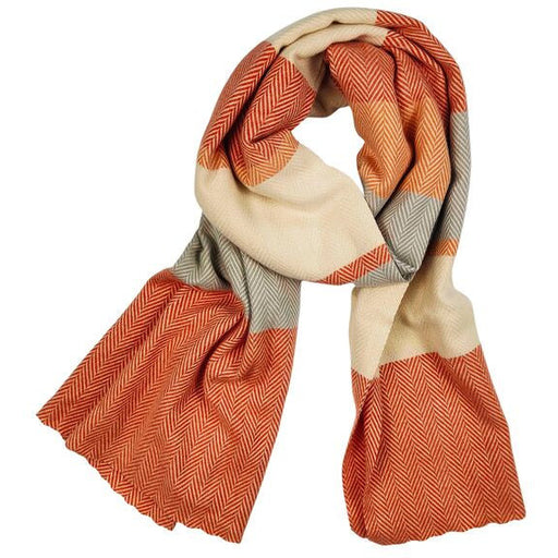 orange and colourful womens winter scarf