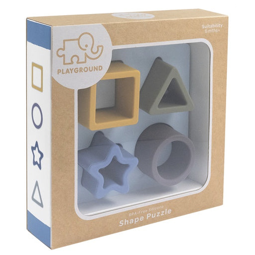 silicone blue shape puzzle for baby coordination