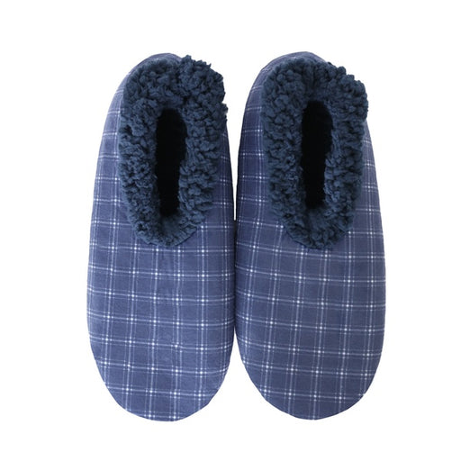 snuggups mens slippers navy plaid small