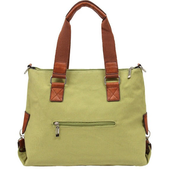 canvas lime green bag with silver star