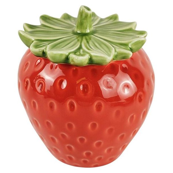 starwberry ceramic jar with lid