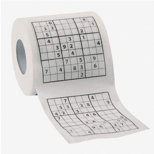 sudoku puzzles on toilet paper roll