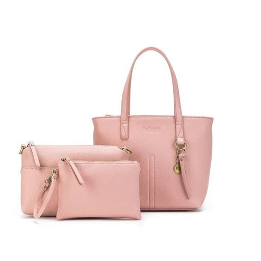 pink ladies handbag set three piece