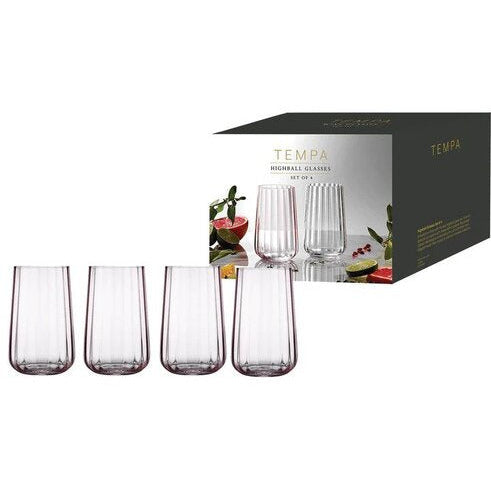 tempa pink everyday glasses set of four