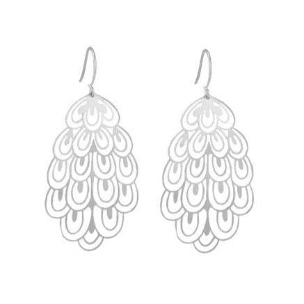 silver peacock earrings by tiger tree