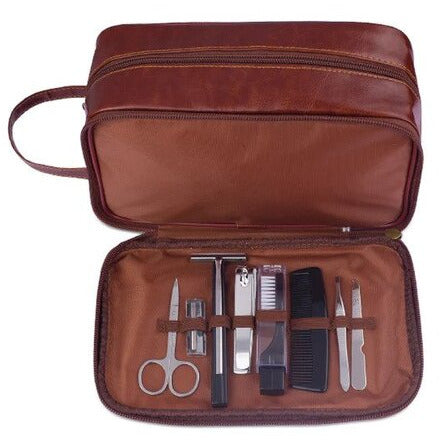 mens toiletry bag for travel with shaving and grooming kit