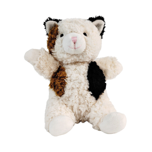 Curly Cat Soft Toy White and Brown