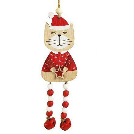 christmas cat holding a star decoration