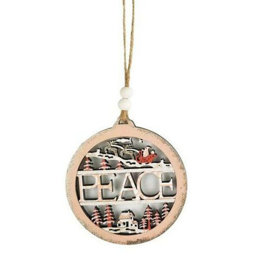 pink peace bauble hanging decoration