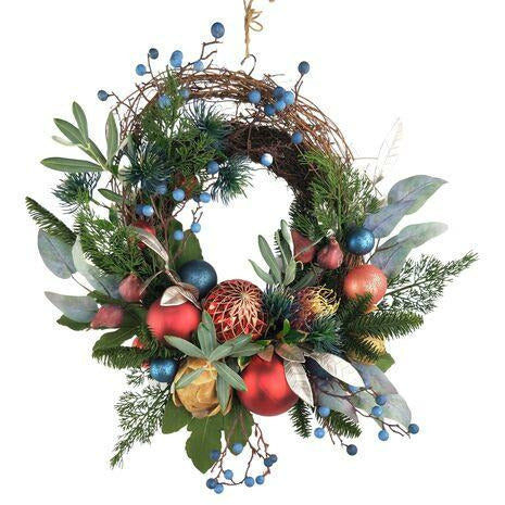 bright colourful christams wreath