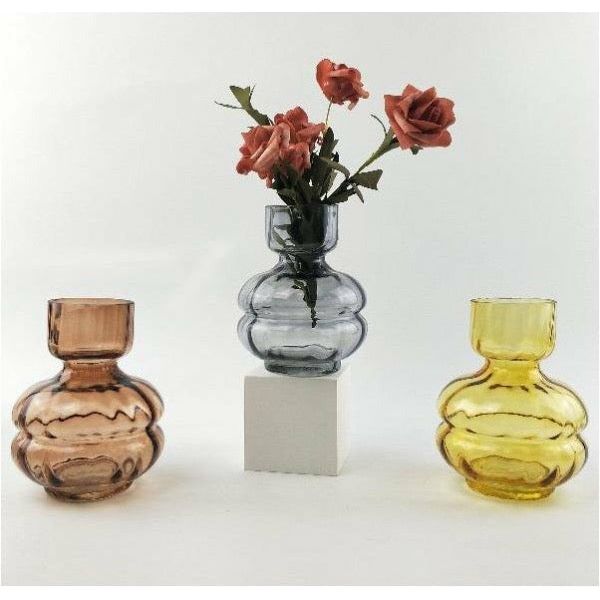 Tommy Squat Glass Rose Vase Small 15cm