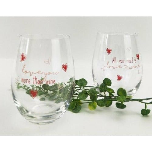 love wine glass set