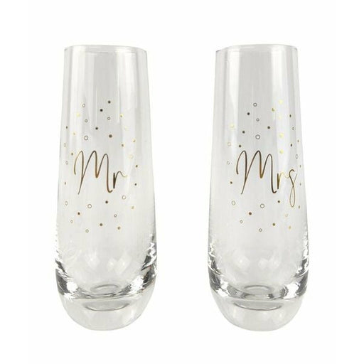 Mr & Mrs Champagne Glass 